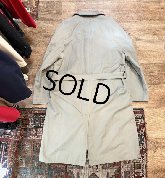 画像3: 【イタリー製】【ビンテージ】【ベージュ×緑千鳥格子】【リバーシブル】【ステンカラーコート】  (3)