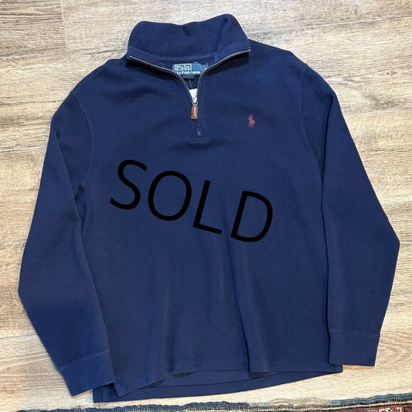 画像1: 【ラルフローレン】POLO RALPH LAUREN【紺】【無地】【ハーフジップ】【コットンセーター】【サイズM】   (1)