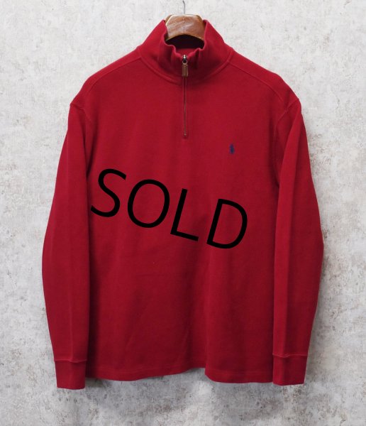 画像1: 【ラルフローレン】POLO RALPH LAUREN【赤】【無地】【ハーフジップ】【コットンセーター】【サイズL】   (1)