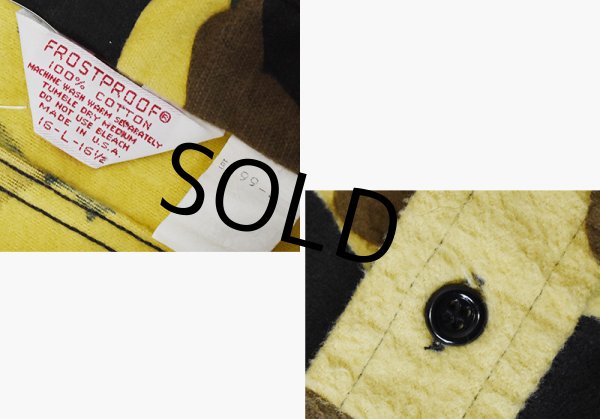 画像2: ほぼ未使用!!【USA製】【ビンテージ】 【FROSTPROOF】【フロストプルーフ】【カモフラ】シャモアクロスシャツ　サイズL  (2)