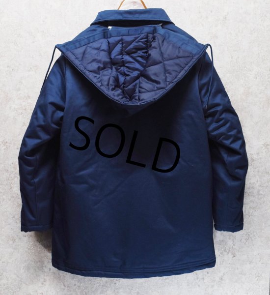 画像3: デッドストック【ビンテージ】【B340】【紺】フード付き【中綿入りジャケット】【サイズL】  (3)