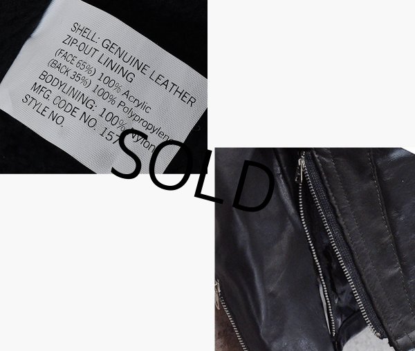 画像3: USA製【ビンテージ】【EXCELLED】【エクセル】【黒】【ボアライナー付き】【シングルライダースジャケット】【サイズUS40R】  (3)