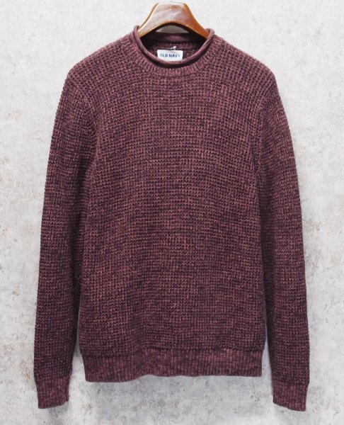 画像1: 【ビンテージ】【OLD NAVY】【オールドネイビー】【薄あずき色】【ロールネック】【コットンセーター】【サイズM】  (1)