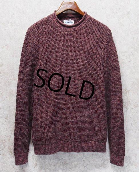 画像1: 【ビンテージ】【OLD NAVY】【オールドネイビー】【薄あずき色】【ロールネック】【コットンセーター】【サイズM】  (1)