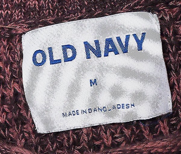画像2: 【ビンテージ】【OLD NAVY】【オールドネイビー】【薄あずき色】【ロールネック】【コットンセーター】【サイズM】  (2)
