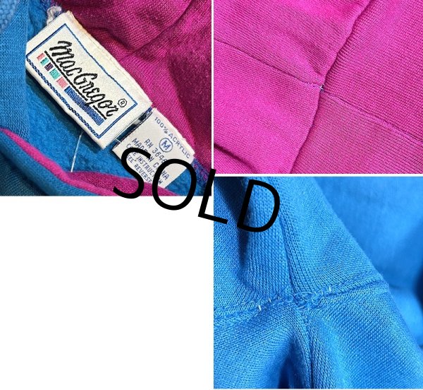 画像2: 80’ｓ【ビンテージ】マクレガー【McGREGOR】ターコイズｘピンク【切り返し】【アクリルパーカー】【サイズＭ】  (2)