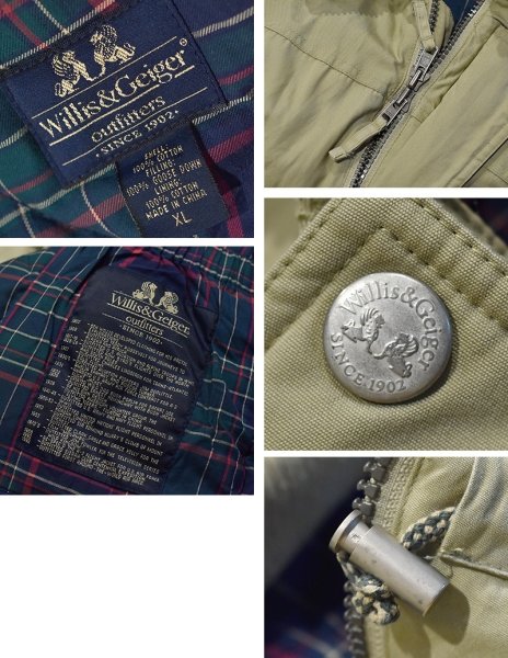 画像2: 90’s〜【ビンテージ】【Willis&Giger】【ウィリス&ガイガー】ベージュ【グースダウン】【ダウンジャケット】サイズXL  (2)