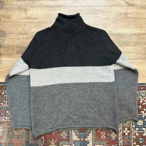 画像3: 【J.crew】【Jクルー】【黒xグレーxチャコール】【ロールネックウールセーター】【サイズS】  (3)