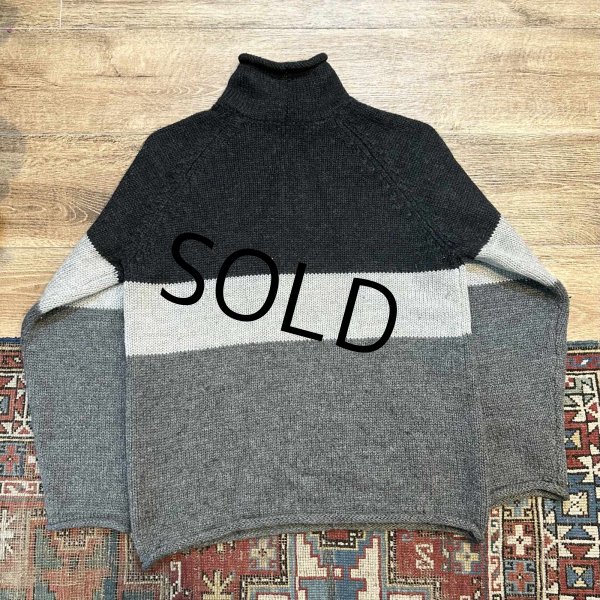 画像3: 【J.crew】【Ｊクルー】【黒ｘグレーｘチャコール】【ロールネックウールセーター】【サイズＳ】  (3)
