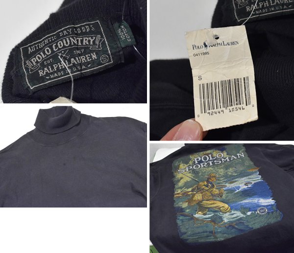 画像2: デッドストック 90's【USA製】【ポロカントリー】POLO COUNTRY【ラルフローレン】【黒】【タートルネック】【サイズS】  (2)