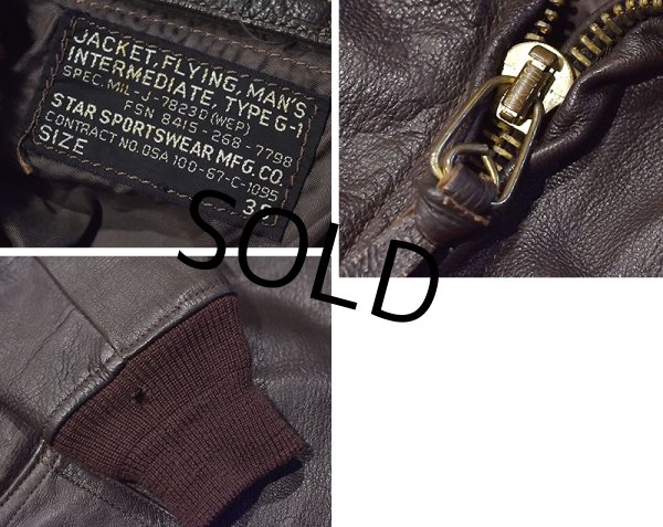 画像2: 60's【米軍実物】【ビンテージ】【U.S.NAVY】STAR SPORTSWEAR製【G-1】【フライトジャケット】【US38】  (2)