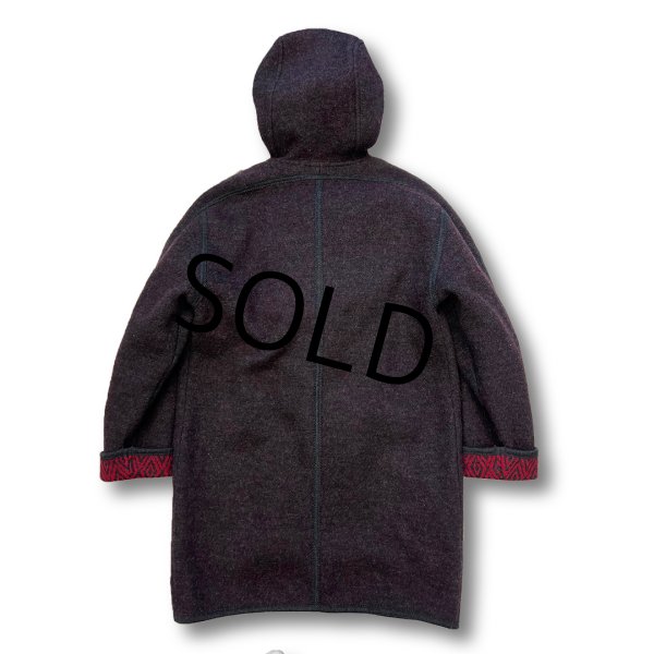 画像3: 【ビンテージ】【L.L.Bean】LLビーン【赤茶x裏幾何学模様】レディースL程度【ウールコート】レディース古着  (3)