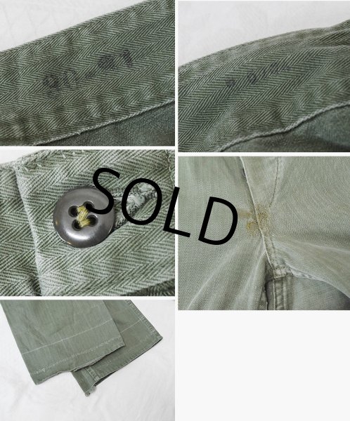 画像2: 50's【ビンテージ】米軍実物【USMC】【P53】【HBTパンツ】トラウザーズ【W30】   (2)