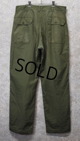 画像4: 60's【米軍実物】【ビンテージ】コットンポプリン【ベイカーパンツ】【ユーティリティパンツ】【W35程度】  (4)