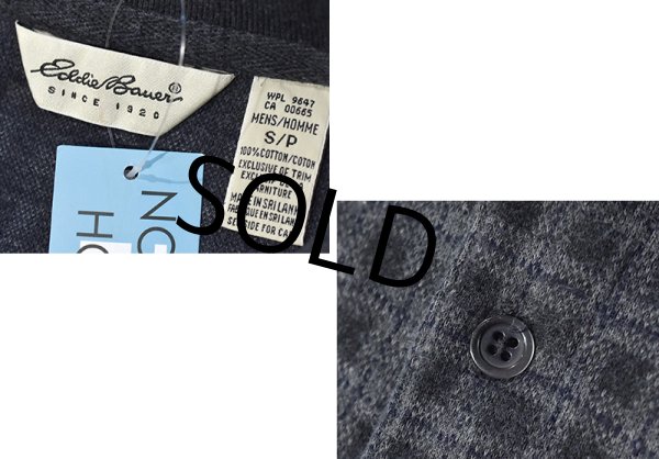 画像2: ビンテージ【Eddie Bauer】【エディーバウアー】【白タグ】【黒xグレー】【チェック】【長袖ポロシャツ】【サイズS】  (2)