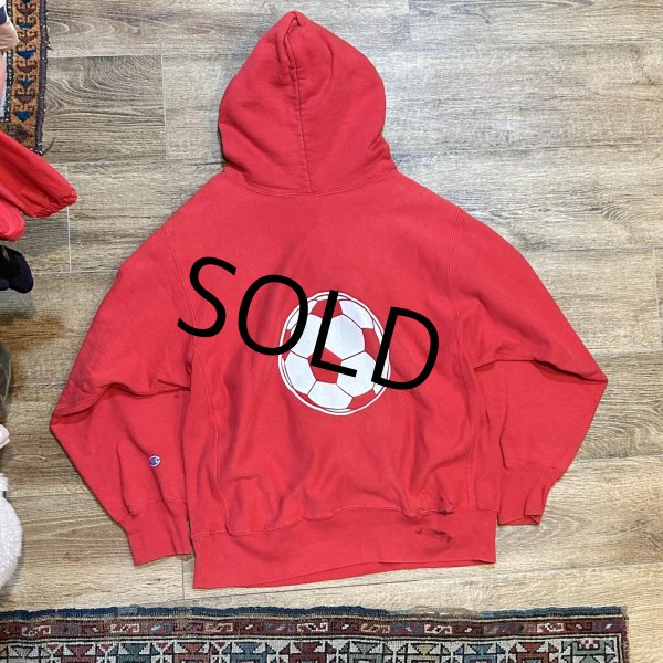 画像3: 【80's】【USA製】【ビンテージ】【チャンピオン】【Champion】FAIR PORT SOCCER バックプリント【トリコタグ】【赤】【リバースウィーブパーカー】【サイズXL】  (3)