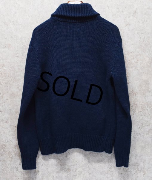画像3: 【ラルフローレン】【POLO RALPH LAUREN】【紺】コットンリネン【ショールカラーセーター】【サイズM】  (3)