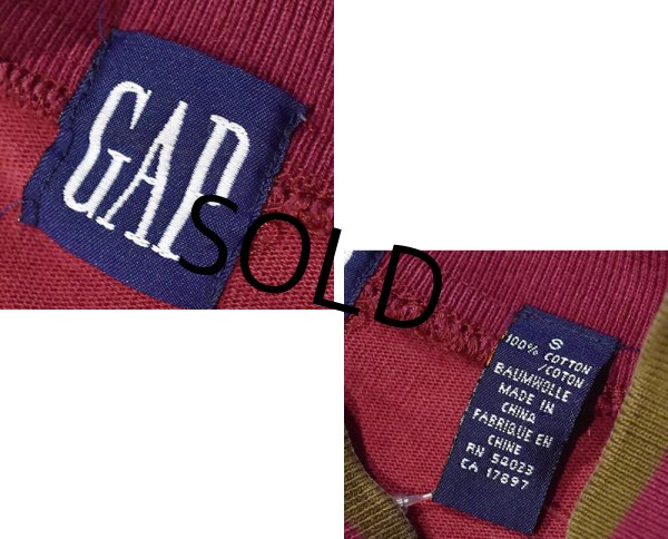 画像2: 【オールドギャップ】【GAP】エンジx緑【コットン】【モックネックロンT】【サイズS】  (2)