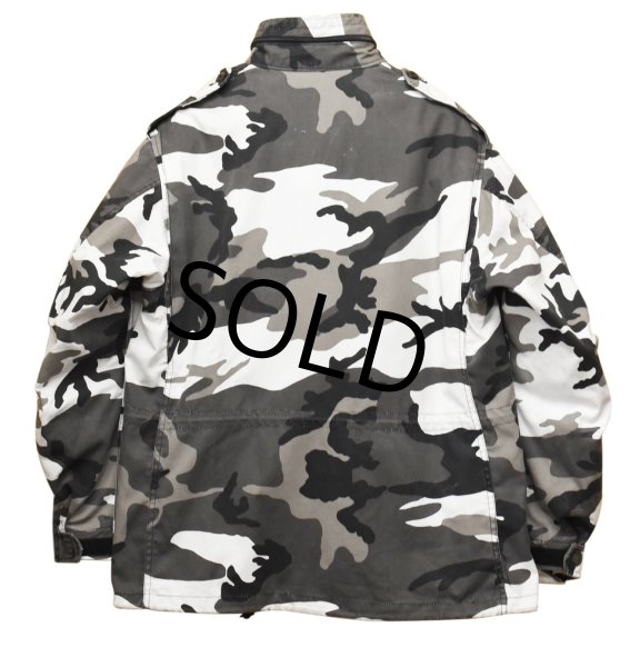 画像3: 90's ビンテージ USA製【U.S.ARMY】米軍【アルファ製】【M-65】【白×黒】モノトーン【フィールドジャケット】【L-R】  (3)