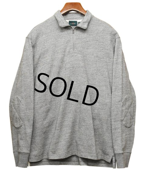 画像1: 【Ｊクルー】【J-crew】【霜降りグレー】【ハーフジップ】エルボーパッチ付き ラガーシャツ【長袖ポロシャツ 】【サイズＭ】  (1)
