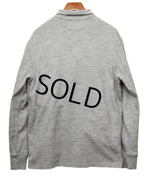 画像3: 【Ｊクルー】【J-crew】【霜降りグレー】【ハーフジップ】エルボーパッチ付き ラガーシャツ【長袖ポロシャツ 】【サイズＭ】  (3)