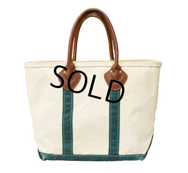 画像5: 80's【ビンテージ】【L.L.bean】【レザーハンドル】【エルエルビーン】生成りｘ緑【キャンバス】【トートバッグ】【キャンパストート】  (5)