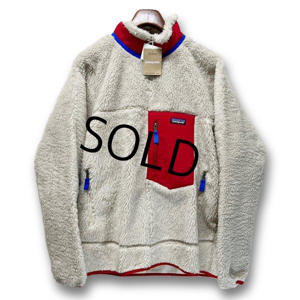画像1: 新品未使用‼【パタゴニア】【PATAGONIA】【クラシック レトロX】【ナチュラル×青×赤】【フリースジャケット】【サイズＭ】  (1)