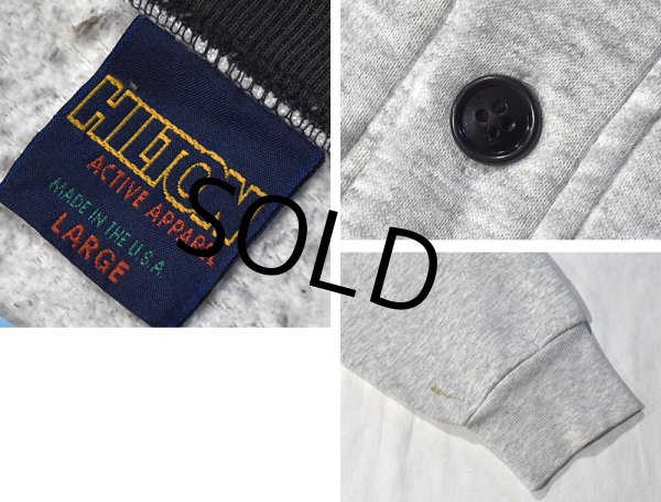 画像2: 90's【USA製】【ビンテージ】【HILTON】【グレー×黒】【ヘンリーネックスウェット】M  (2)