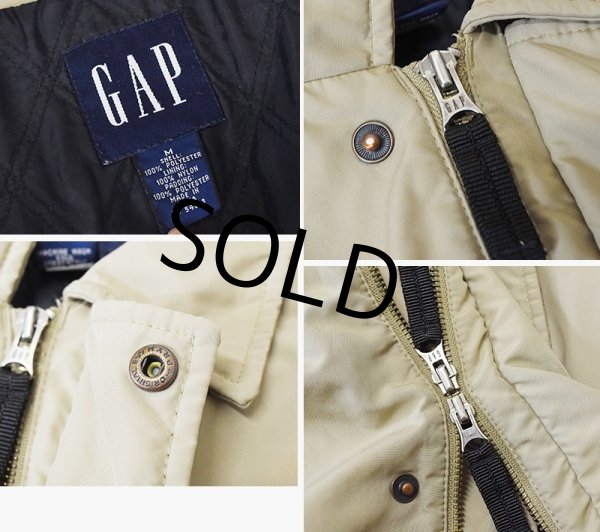 画像2: ビンテージ【GAP】【ギャップ】【ナチュラル】【中綿入り】【比翼仕立て】中綿入りコート 【ショートコート】【サイズＭ】  (2)