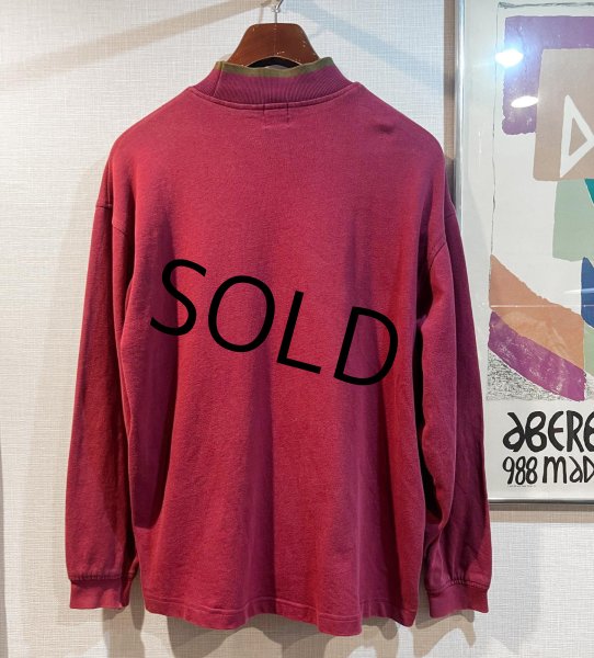 画像4: 【オールドギャップ】【GAP】エンジx緑【コットン】【モックネックロンT】【サイズS】  (4)