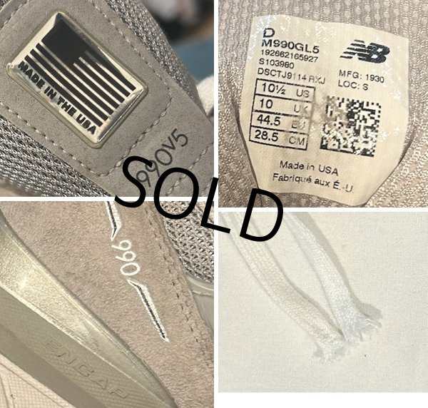 画像2: USA製【ニューバランス】new balance【990】グレー 【V5】【サイズ10 1/2D】  (2)