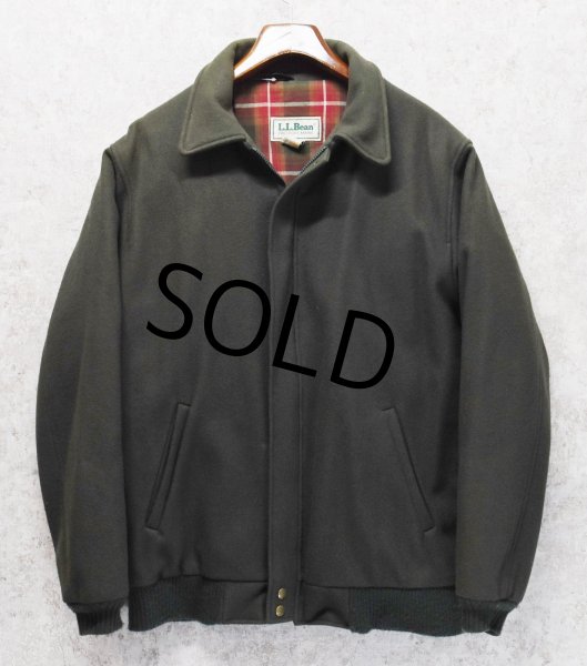 画像1: 【USA製】【ビンテージ】【ＬＬビーン】【L.L.bean】オリーブ【裏地チェック】【ウールブルゾン】【サイズＬ】  (1)