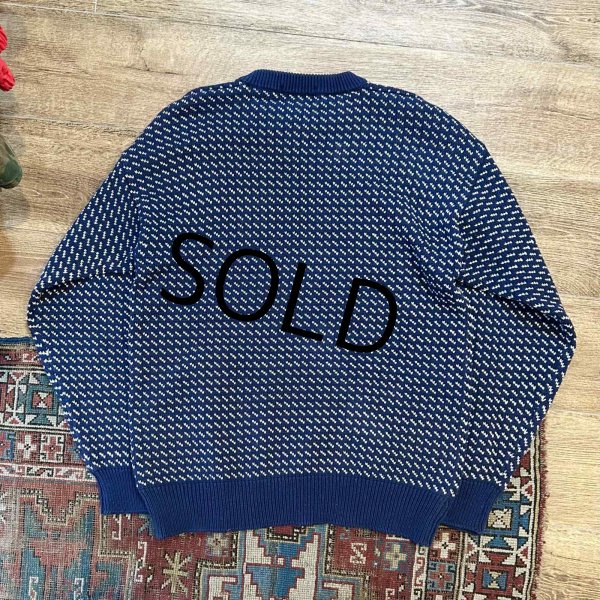 画像3: ~90’s【エディーバウアー】Eddie Bauer 黒タグ【紺x白】【バーズアイ柄】コットンセーター【サイズM】  (3)