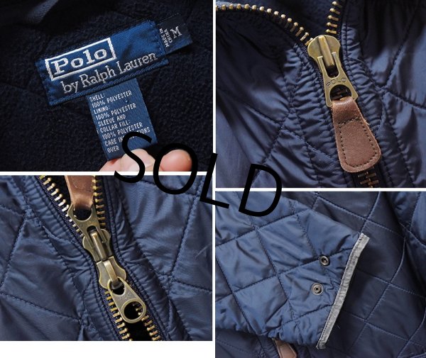 画像2: 【ラルフローレン】【POLO ralph lauren】【ネイビー】中綿入り【キルティングジャケット】【サイズＭ】  (2)