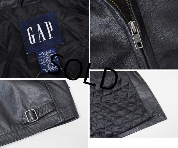 画像2: 【ビンテージ】【GAP】【ギャップ】【ブラック】【レザージャケット】【サイズＬ】  (2)
