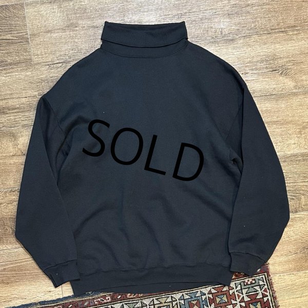 画像1: 【ビンテージ】USA製【BRITANIA】ブリタニア【黒】無地【タートルネックスウェット】【サイズXL】  (1)