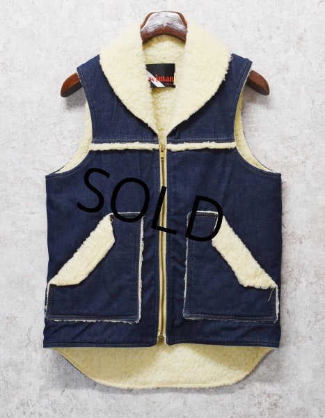 画像1: ~90's【USA製】ビンテージ【wiman】裏ボア付き【デニムベスト】【ベスト】【サイズS】  (1)