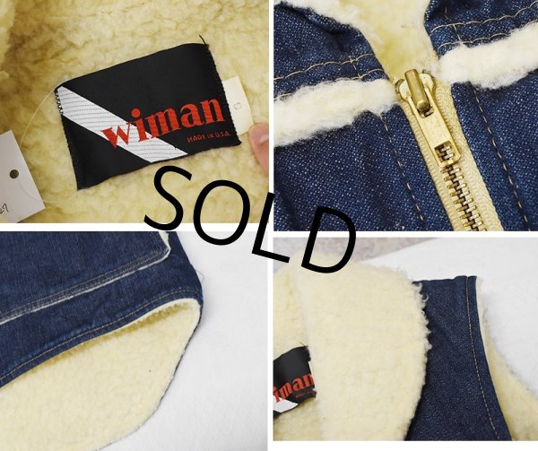 画像2: ~90's【USA製】ビンテージ【wiman】裏ボア付き【デニムベスト】【ベスト】【サイズS】  (2)