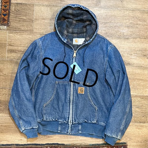 画像1: USA製 ビンテージ【carhartt】【カーハート】【デニム地ｘ裏地ブランケット】アクティブパーカー【フルジップパーカー】【サイズM】  (1)