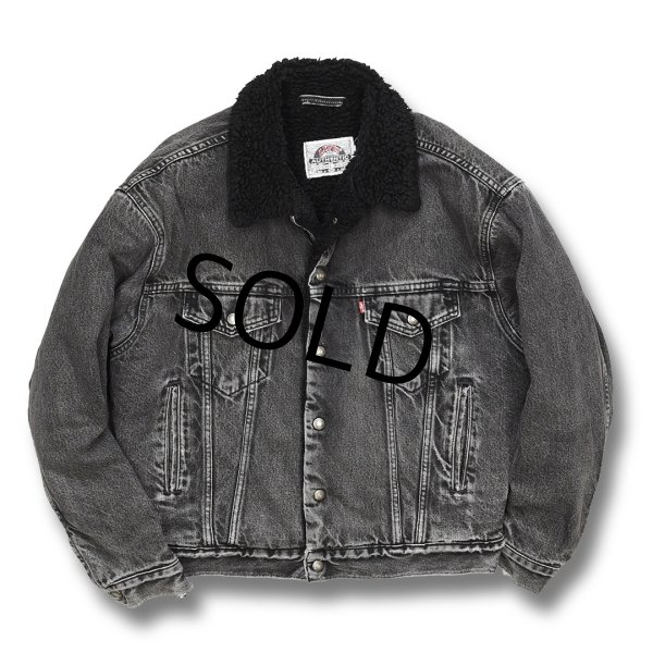 画像4: 【USA製】90’s ビンテージ【Levis】リーバイス【AUTHENTIC】【オールブラック】ボア付きジャケット【サイズM】  (4)