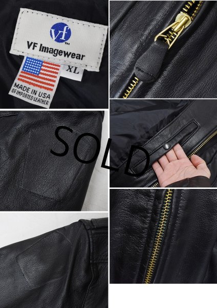 画像2: 【USA製】ビンテージ【VF Imagewear】【黒】【A-2タイプ】【レザージャケット】【サイズXL】  (2)