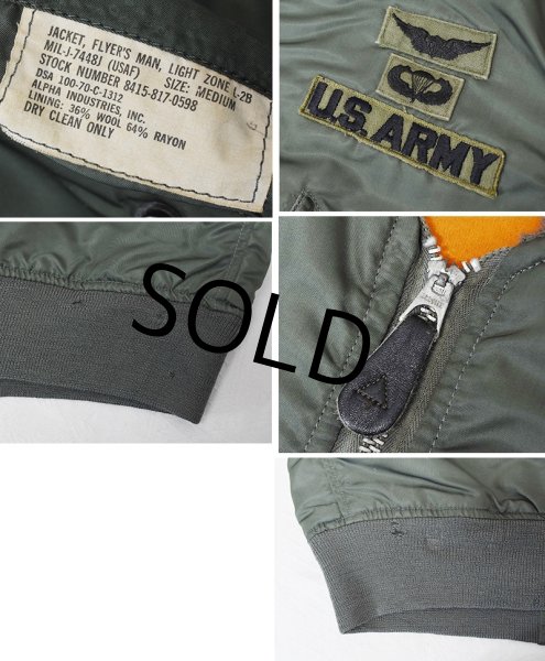 画像2: 70's USAF【米軍実物】ビンテージ【L-2B】  7448J【アルファ製】【フライトジャケット】【サイズM】  (2)