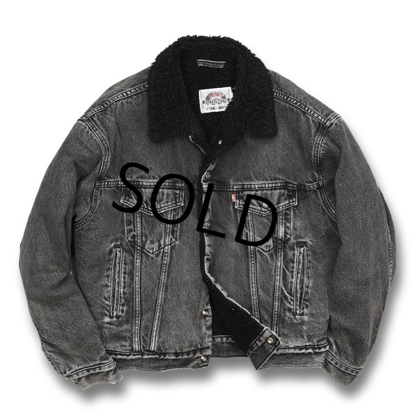 画像1: 【USA製】90’s ビンテージ【Levis】リーバイス【AUTHENTIC】【オールブラック】ボア付きジャケット【サイズＭ】  (1)