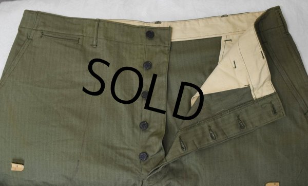 画像4: 【デッドストック】40's【ビンテージ】【米軍実物】U.S.ARMY【M-42】【HBTパンツ】フィールドトラウザーズ【44×31】   (4)
