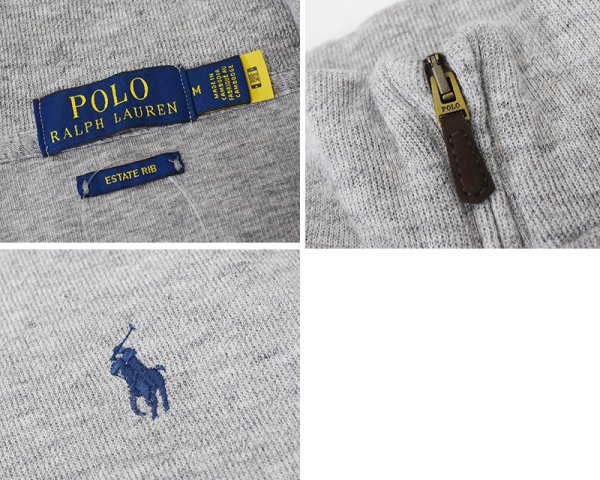 画像2: 【ラルフローレン】POLO RALPH LAUREN【グレー】【無地】【ハーフジップ】【コットンセーター】【サイズM】   (2)