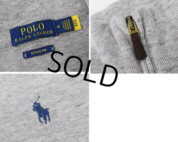 画像2: 【ラルフローレン】POLO RALPH LAUREN【グレー】【無地】【ハーフジップ】【コットンセーター】【サイズM】   (2)