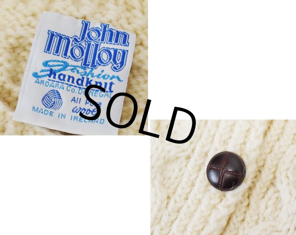 画像2: ビンテージ【アイルランド製】【JOHN MOLLOY】ジョンモロイ 【アランカーディガン】サイズW-L程度【レディース古着】  (2)