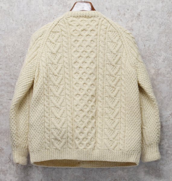 画像3: ビンテージ【アイルランド製】【JOHN MOLLOY】ジョンモロイ 【アランカーディガン】サイズW-L程度【レディース古着】  (3)