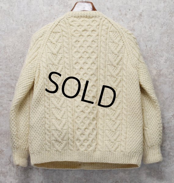 画像3: ビンテージ【アイルランド製】【JOHN MOLLOY】ジョンモロイ 【アランカーディガン】サイズW-L程度【レディース古着】  (3)