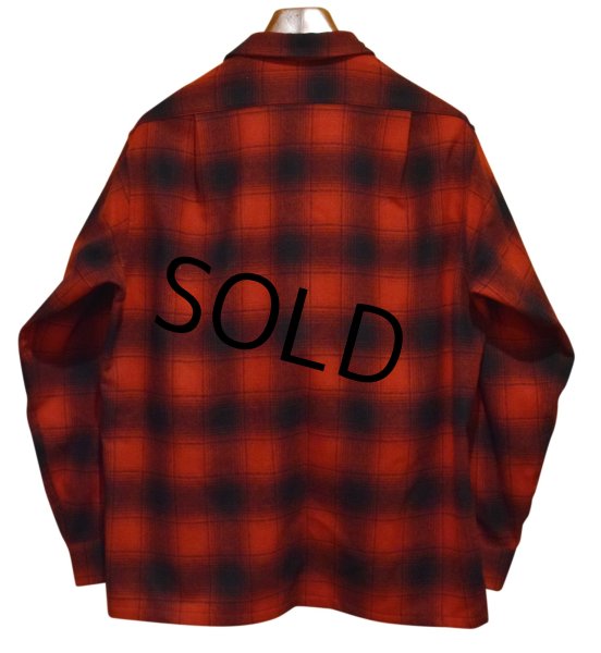 画像3: 程度良好!!【USA製】70’s【ビンテージ】【ペンドルトン】Pendleton【赤×黒】【オンブレチェック】【ウールシャツ】【サイズL】  (3)